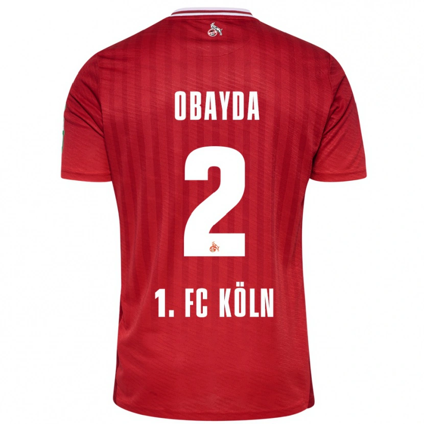 Danxen Damen Yazan Obayda #2 Rot Weiß Auswärtstrikot Trikot 2025/26 T-Shirt