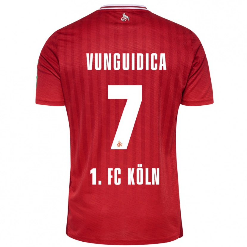 Danxen Damen Exaouse Vunguidica #7 Rot Weiß Auswärtstrikot Trikot 2025/26 T-Shirt
