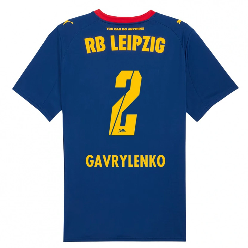 Danxen Damen Oleksandr Gavrylenko #2 Marineblau Rot Auswärtstrikot Trikot 2025/26 T-Shirt