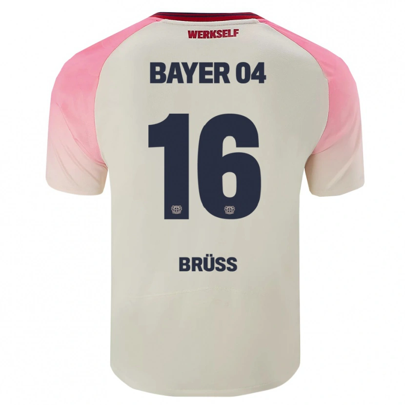 Danxen Damen Tom Brüss #16 Pink Cremeweiß Auswärtstrikot Trikot 2025/26 T-Shirt