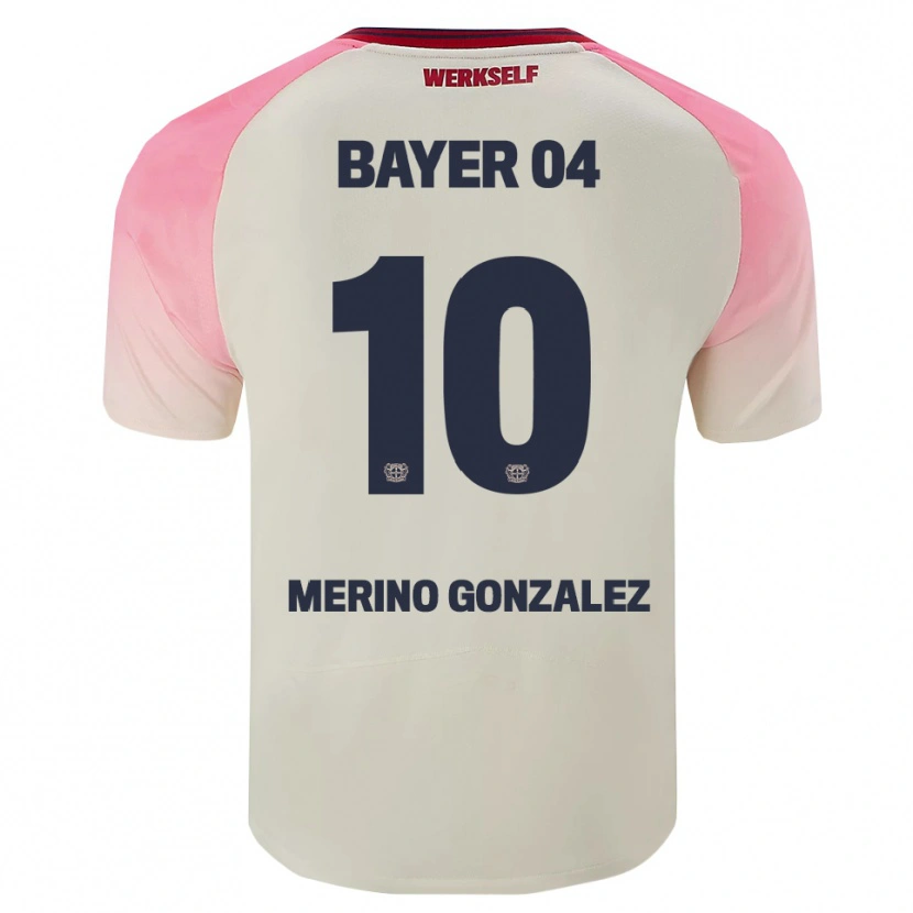 Danxen Damen Estrella Merino Gonzalez #10 Pink Cremeweiß Auswärtstrikot Trikot 2025/26 T-Shirt