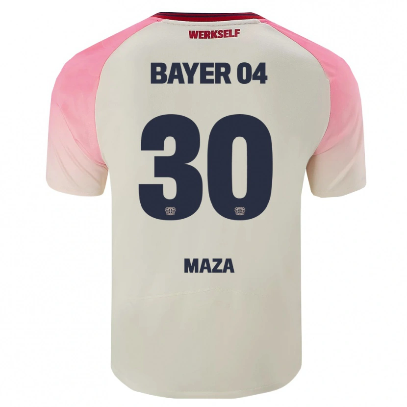 Danxen Damen Ibrahim Maza #30 Pink Cremeweiß Auswärtstrikot Trikot 2025/26 T-Shirt