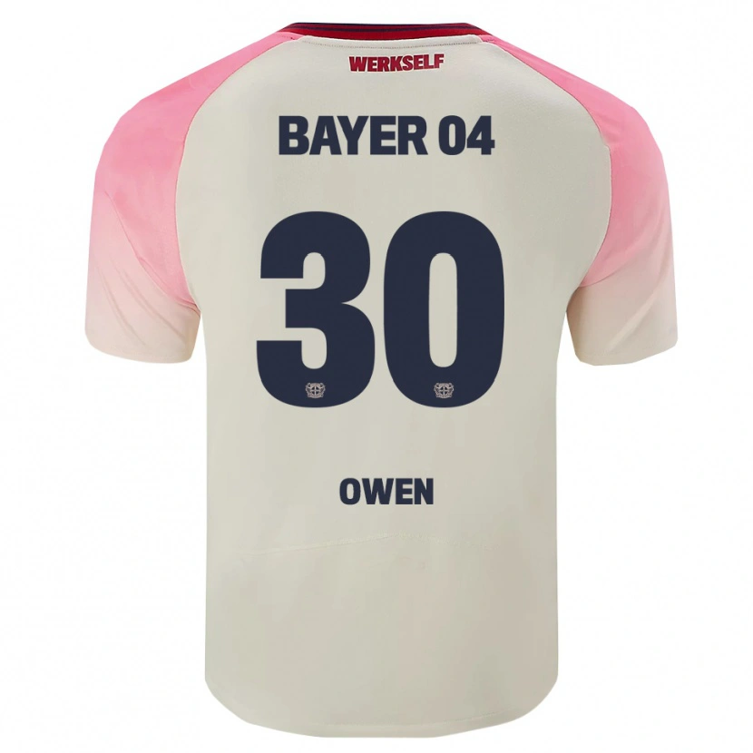 Danxen Damen Emmanuel Chigozie Owen #30 Pink Cremeweiß Auswärtstrikot Trikot 2025/26 T-Shirt