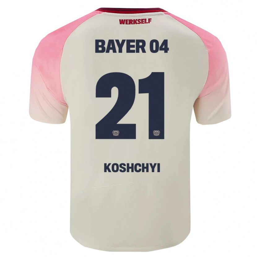 Danxen Damen Yegor Koshchyi #21 Pink Cremeweiß Auswärtstrikot Trikot 2025/26 T-Shirt