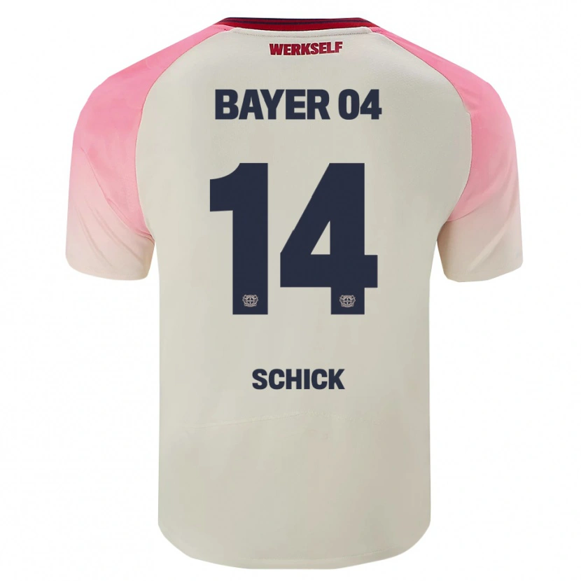 Danxen Damen Patrik Schick #14 Pink Cremeweiß Auswärtstrikot Trikot 2025/26 T-Shirt