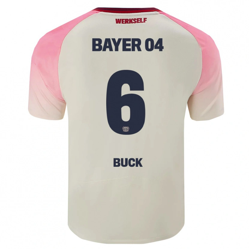 Danxen Damen Dustin Buck #6 Pink Cremeweiß Auswärtstrikot Trikot 2025/26 T-Shirt