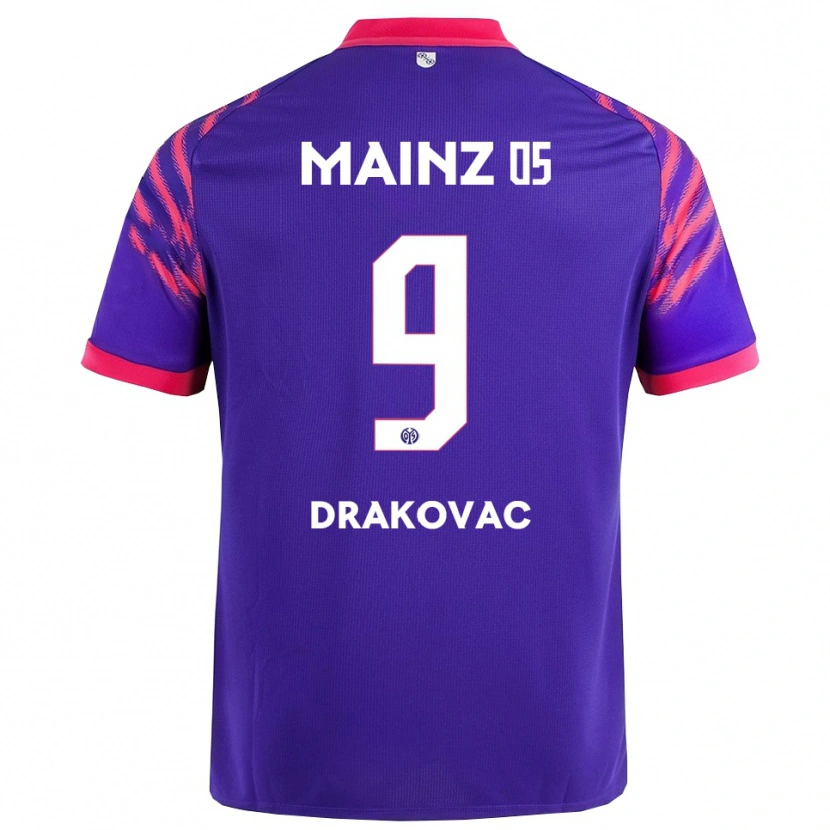 Danxen Damen Benjamin Drakovac #9 Marineblau Pink Auswärtstrikot Trikot 2025/26 T-Shirt