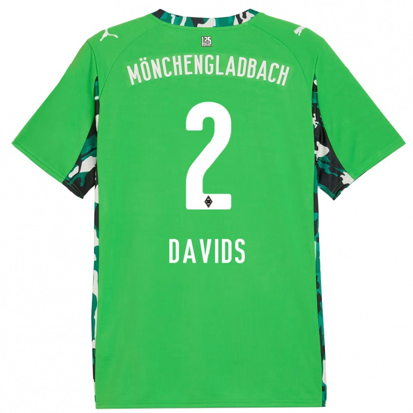 Danxen Damen Leander Davids #2 Grün Schwarz Auswärtstrikot Trikot 2025/26 T-Shirt
