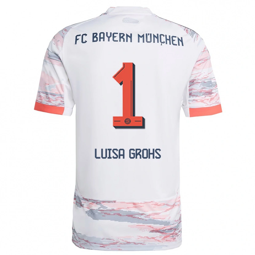 Danxen Damen Maria Luisa Grohs #1 Weiß Grau Auswärtstrikot Trikot 2025/26 T-Shirt