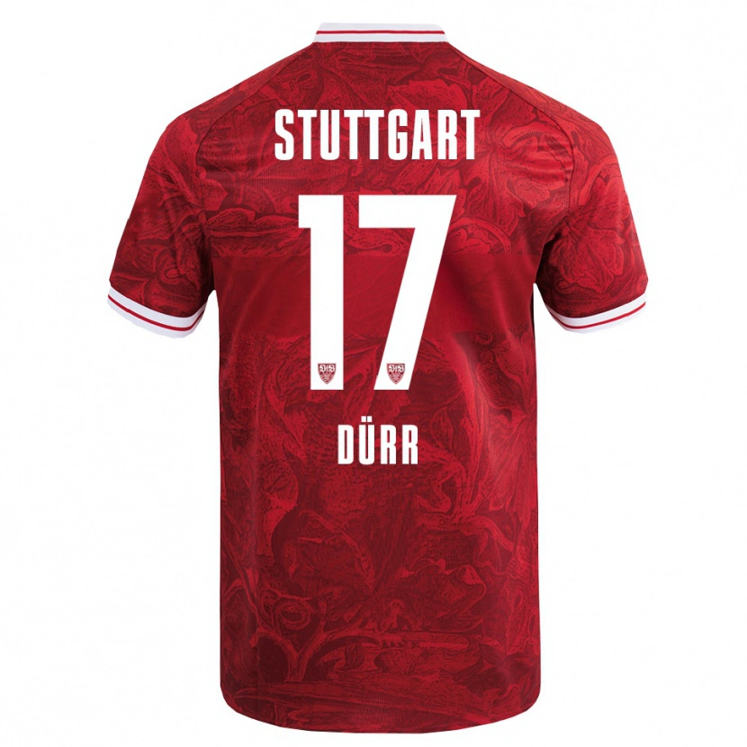 Danxen Damen Muriel Dürr #17 Rot Schwarz Auswärtstrikot Trikot 2025/26 T-Shirt