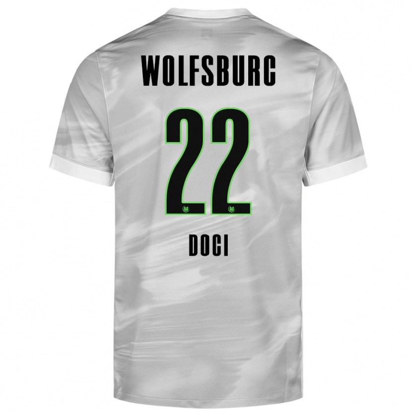 Danxen Damen Adrian Doci #22 Grau Weiß Auswärtstrikot Trikot 2025/26 T-Shirt