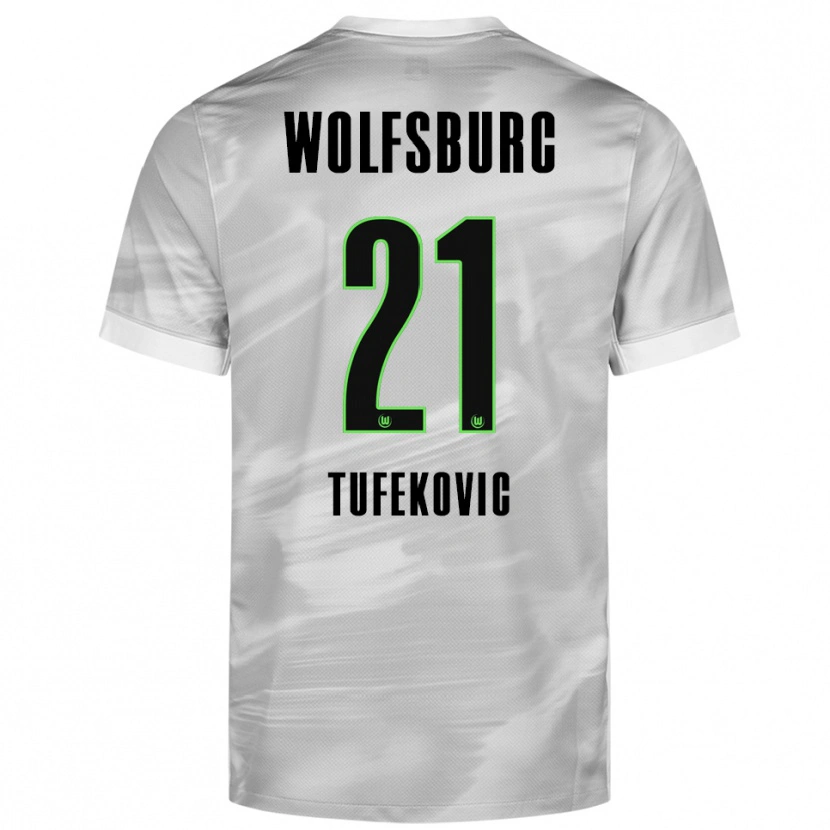 Danxen Damen Martina Tufekovic #21 Grau Weiß Auswärtstrikot Trikot 2025/26 T-Shirt