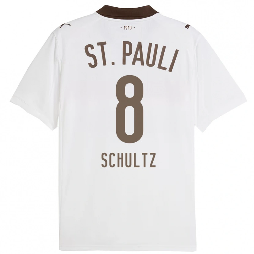 Danxen Damen Paul Schultz #8 Weiß Rot Auswärtstrikot Trikot 2025/26 T-Shirt