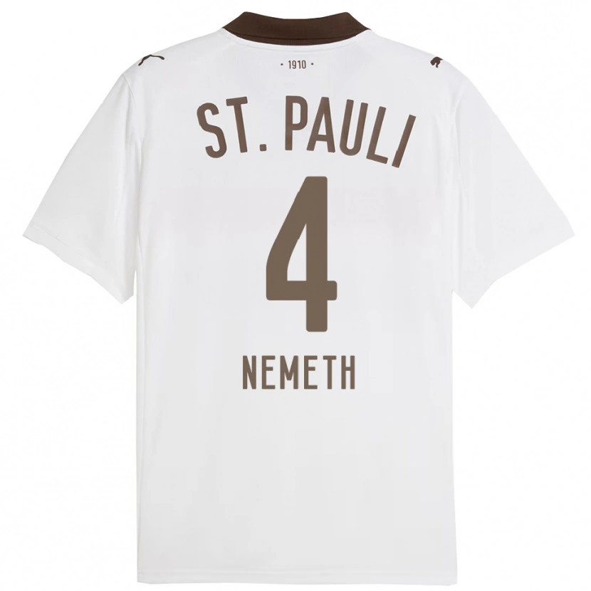 Danxen Damen David Nemeth #4 Weiß Rot Auswärtstrikot Trikot 2025/26 T-Shirt