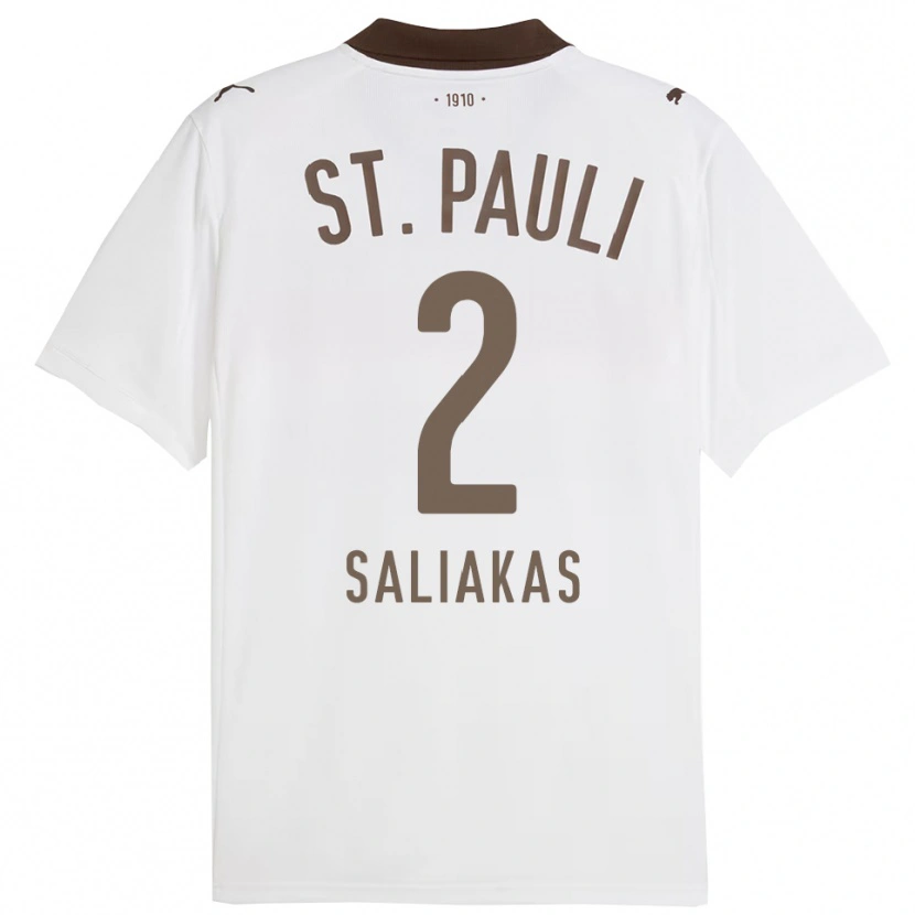 Danxen Damen Manolis Saliakas #2 Weiß Rot Auswärtstrikot Trikot 2025/26 T-Shirt