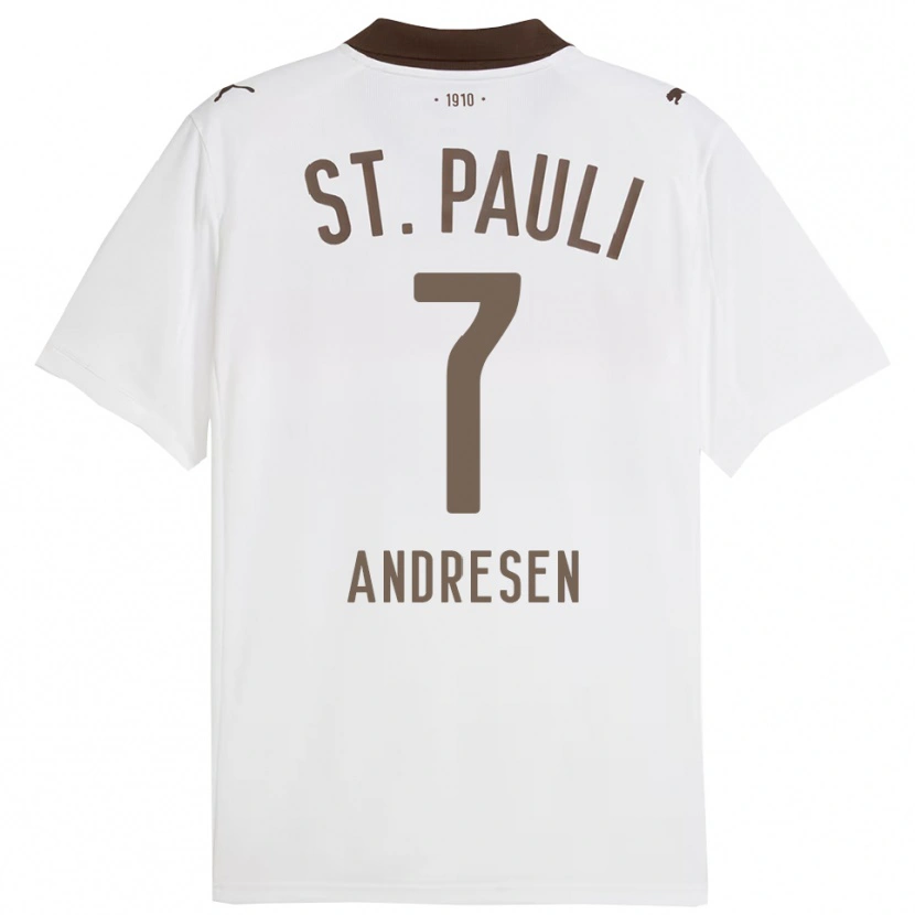 Danxen Damen Jan Andresen #7 Weiß Rot Auswärtstrikot Trikot 2025/26 T-Shirt