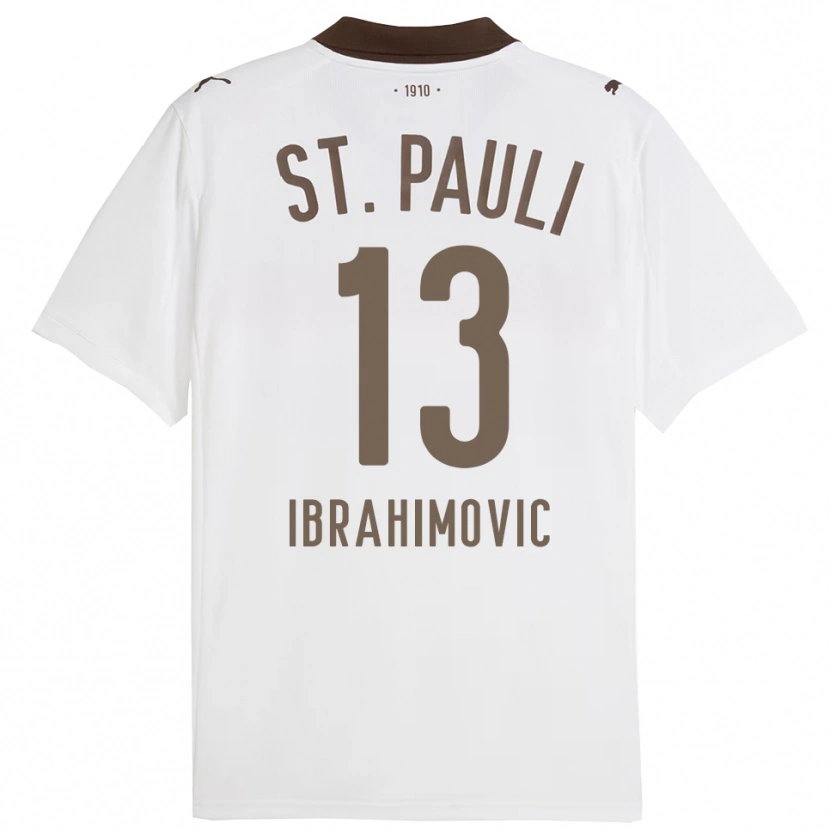 Danxen Damen Ajdin Ibrahimovic #13 Weiß Rot Auswärtstrikot Trikot 2025/26 T-Shirt
