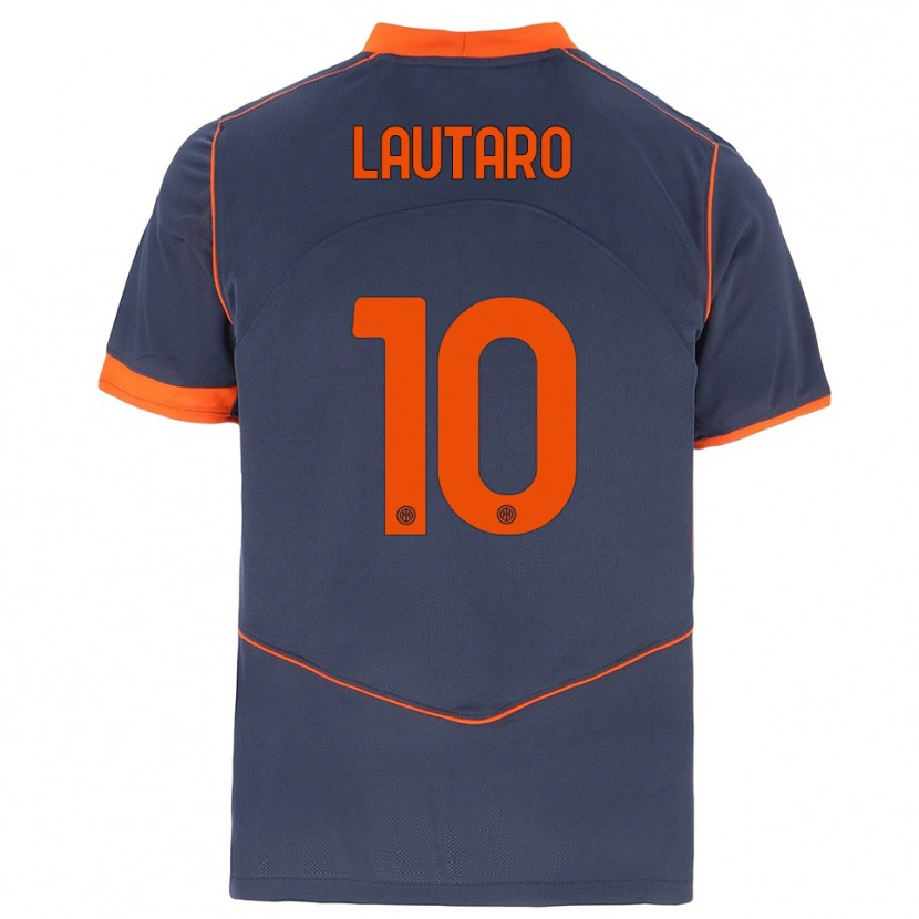 Danxen Damen Lautaro Martínez #10 Grau Orange Ausweichtrikot Trikot 2025/26 T-Shirt