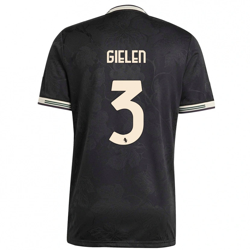 Danxen Damen Wout Gielen #3 Schwarz Weiß Grün Ausweichtrikot Trikot 2025/26 T-Shirt
