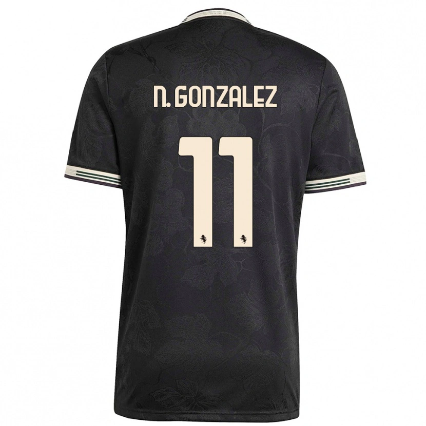 Danxen Damen Nico González #11 Schwarz Weiß Grün Ausweichtrikot Trikot 2025/26 T-Shirt