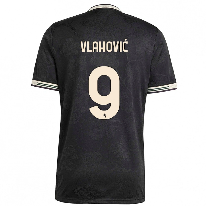 Danxen Damen Dušan Vlahović #9 Schwarz Weiß Grün Ausweichtrikot Trikot 2025/26 T-Shirt