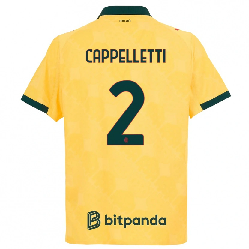 Danxen Damen Mattia Cappelletti #2 Gelb Schwarz Ausweichtrikot Trikot 2025/26 T-Shirt