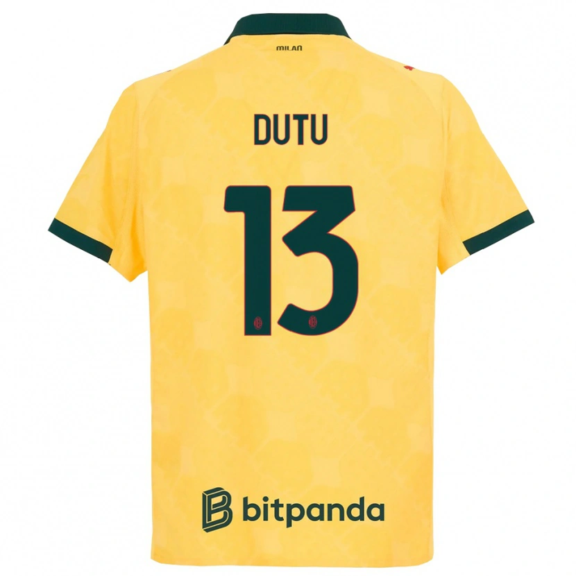 Danxen Damen Matteo Duțu #13 Gelb Schwarz Ausweichtrikot Trikot 2025/26 T-Shirt