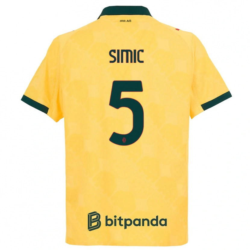 Danxen Damen Jan-Carlo Simic #5 Gelb Schwarz Ausweichtrikot Trikot 2025/26 T-Shirt