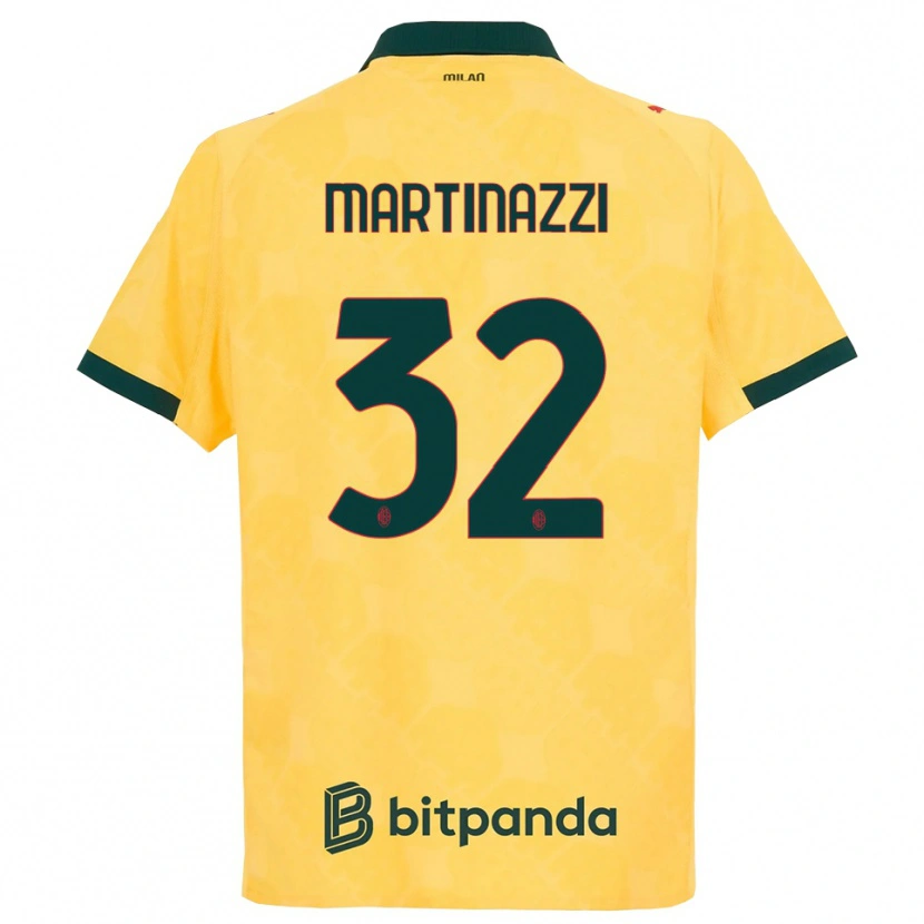 Danxen Damen Luca Martinazzi #32 Gelb Schwarz Ausweichtrikot Trikot 2025/26 T-Shirt