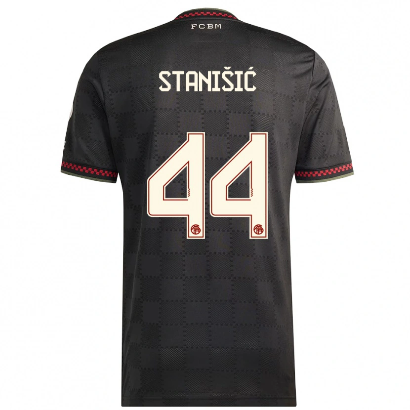 Danxen Damen Josip Stanisic #44 Schwarz Weiß Ausweichtrikot Trikot 2025/26 T-Shirt