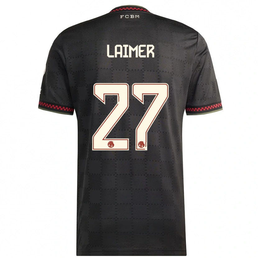 Danxen Damen Konrad Laimer #27 Schwarz Weiß Ausweichtrikot Trikot 2025/26 T-Shirt