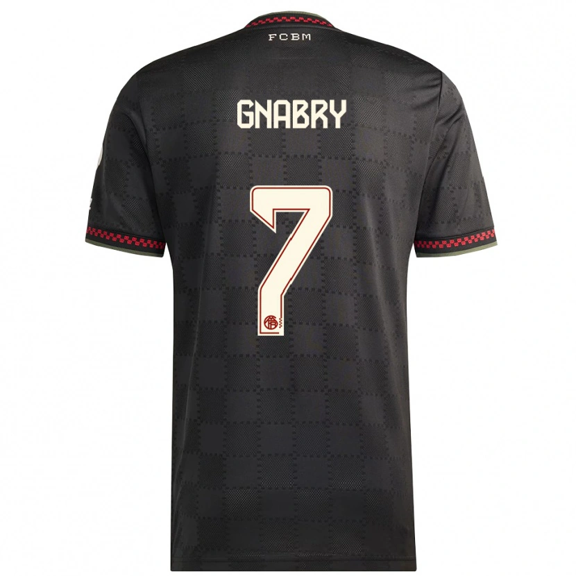 Danxen Damen Serge Gnabry #7 Schwarz Weiß Ausweichtrikot Trikot 2025/26 T-Shirt