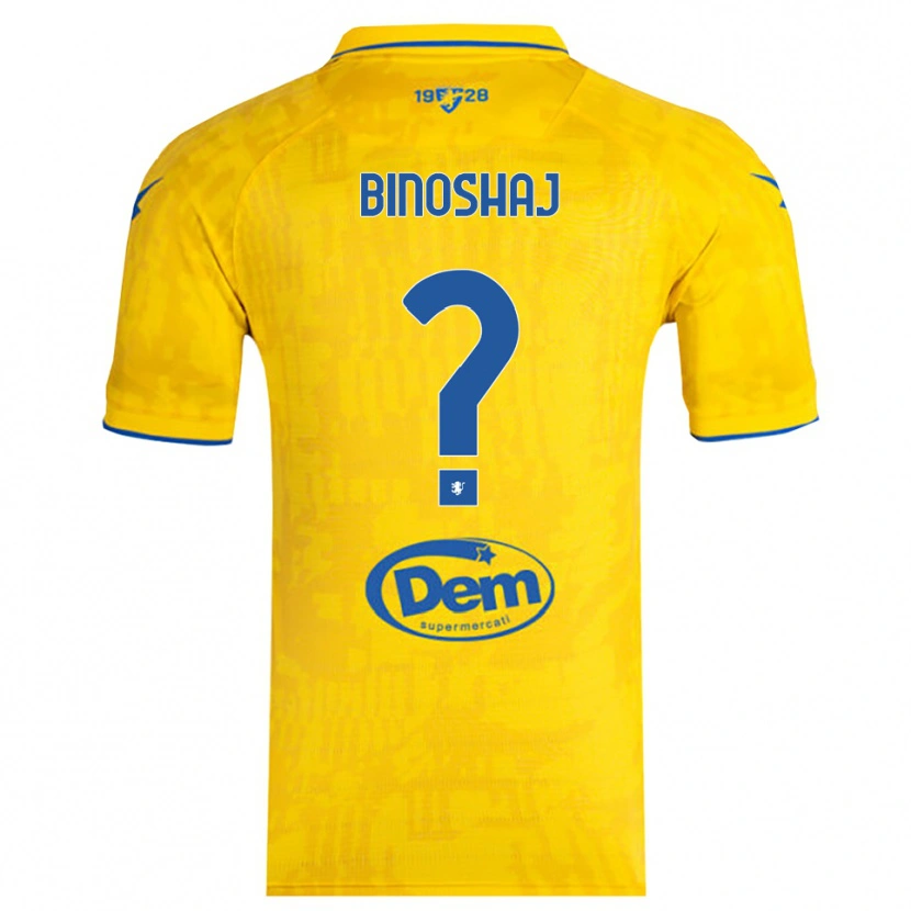 Danxen Kinder Samuele Binoshaj #0 Gelb Blau Heimtrikot Trikot 2025/26 T-Shirt