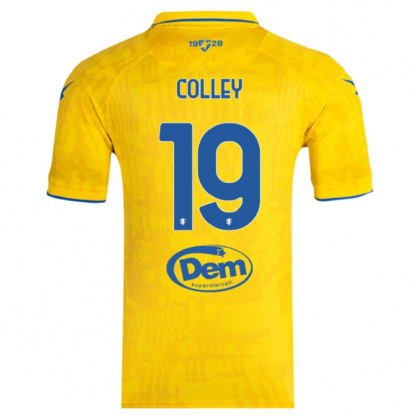 Danxen Kinder Muhammed Colley #19 Gelb Blau Heimtrikot Trikot 2025/26 T-Shirt