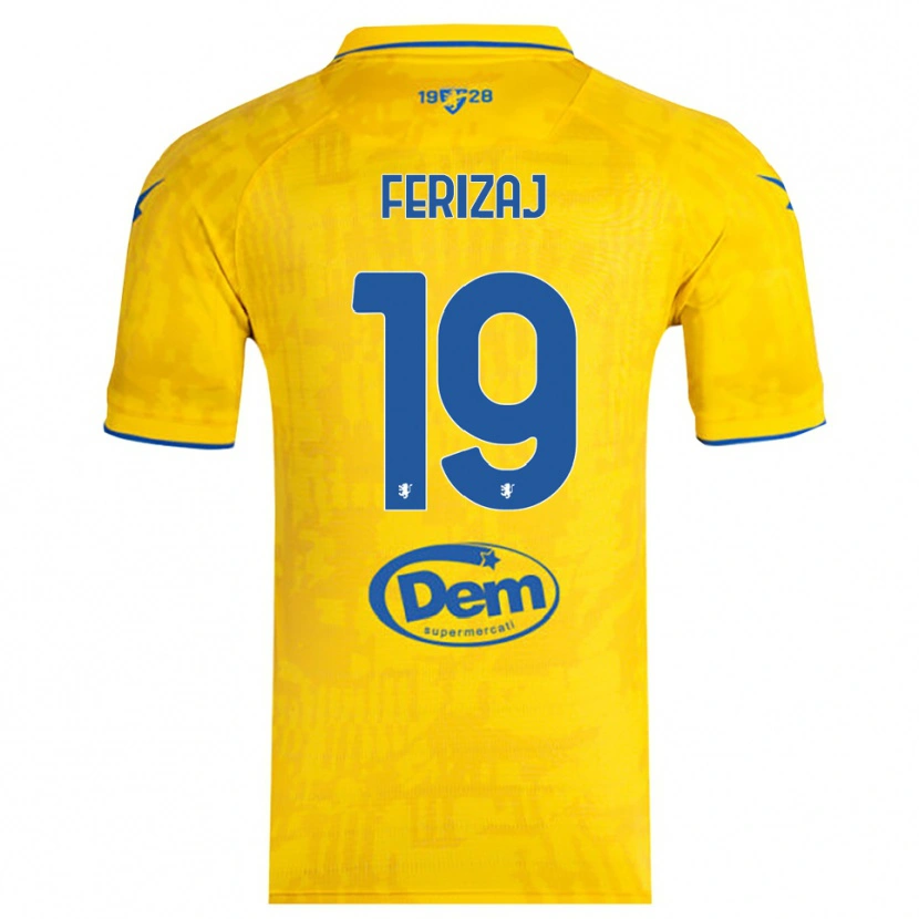 Danxen Kinder Justin Ferizaj #19 Gelb Blau Heimtrikot Trikot 2025/26 T-Shirt