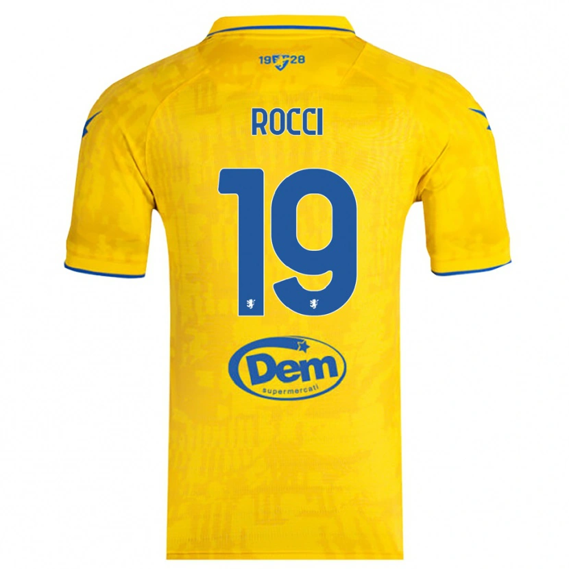 Danxen Kinder Valerio Rocci #19 Gelb Blau Heimtrikot Trikot 2025/26 T-Shirt