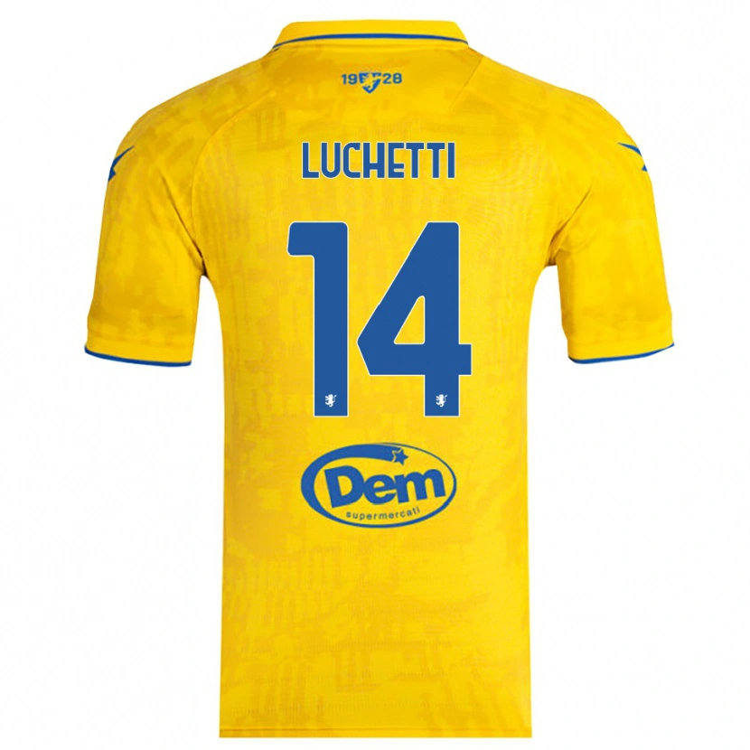 Danxen Kinder Alessandro Luchetti #14 Gelb Blau Heimtrikot Trikot 2025/26 T-Shirt