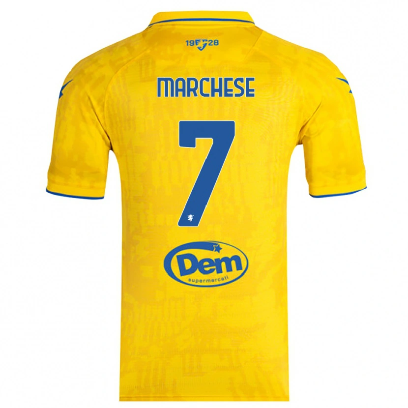 Danxen Kinder Carmelo Marchese #7 Gelb Blau Heimtrikot Trikot 2025/26 T-Shirt