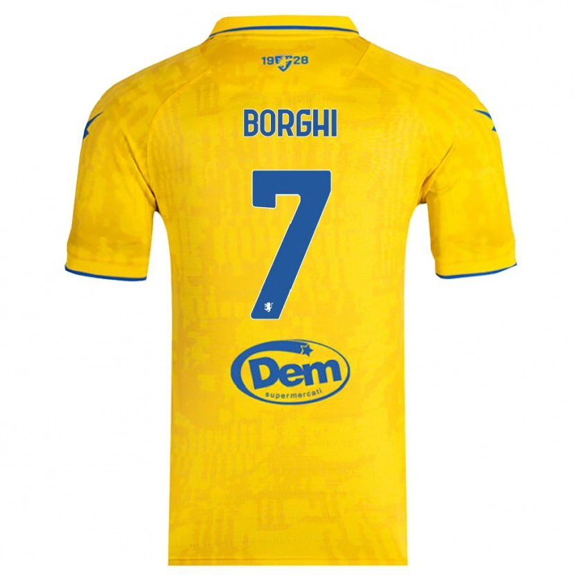 Danxen Kinder Giordano Borghi #7 Gelb Blau Heimtrikot Trikot 2025/26 T-Shirt