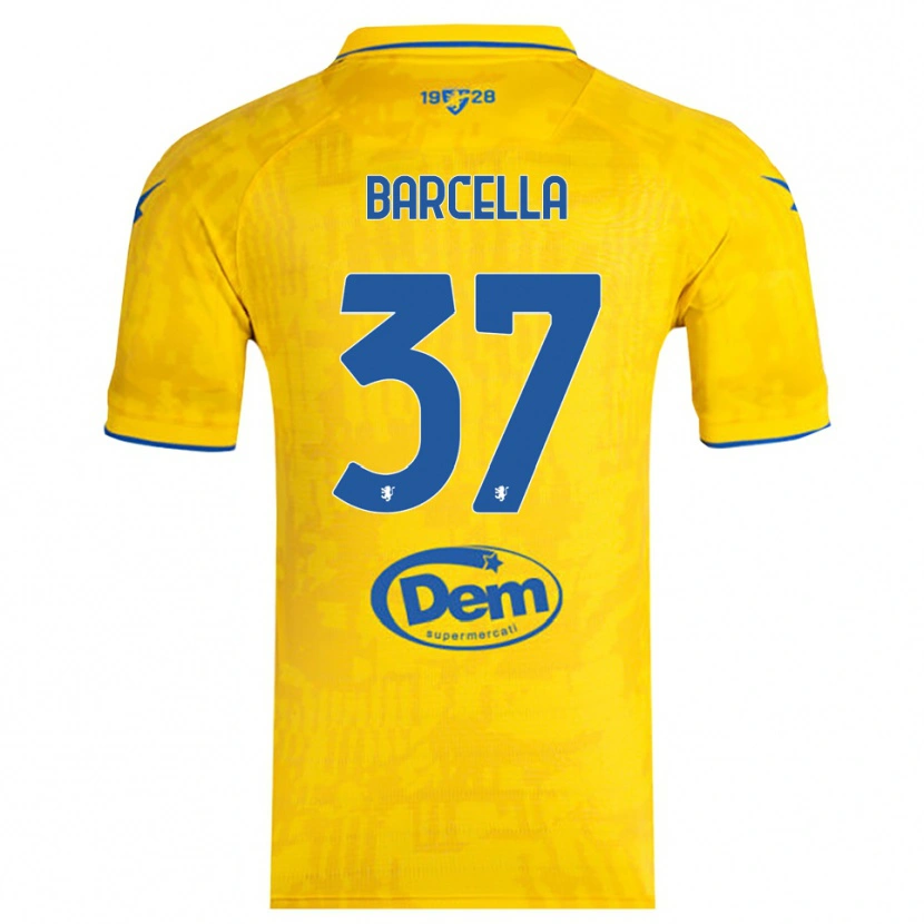 Danxen Kinder Kevin Barcella #37 Gelb Blau Heimtrikot Trikot 2025/26 T-Shirt