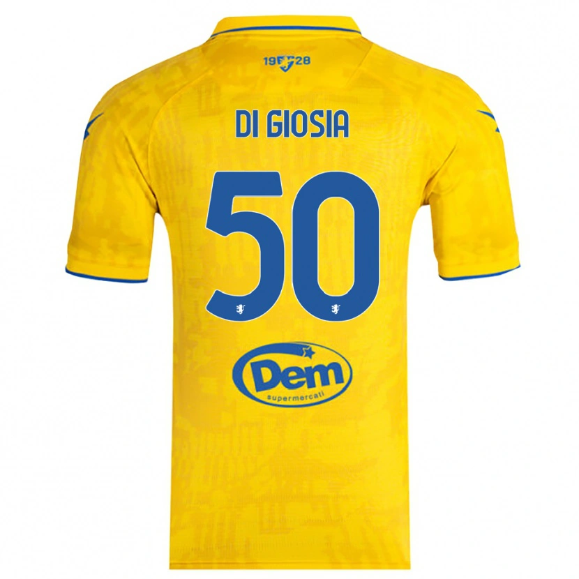 Danxen Kinder Jacopo Di Giosia #50 Gelb Blau Heimtrikot Trikot 2025/26 T-Shirt