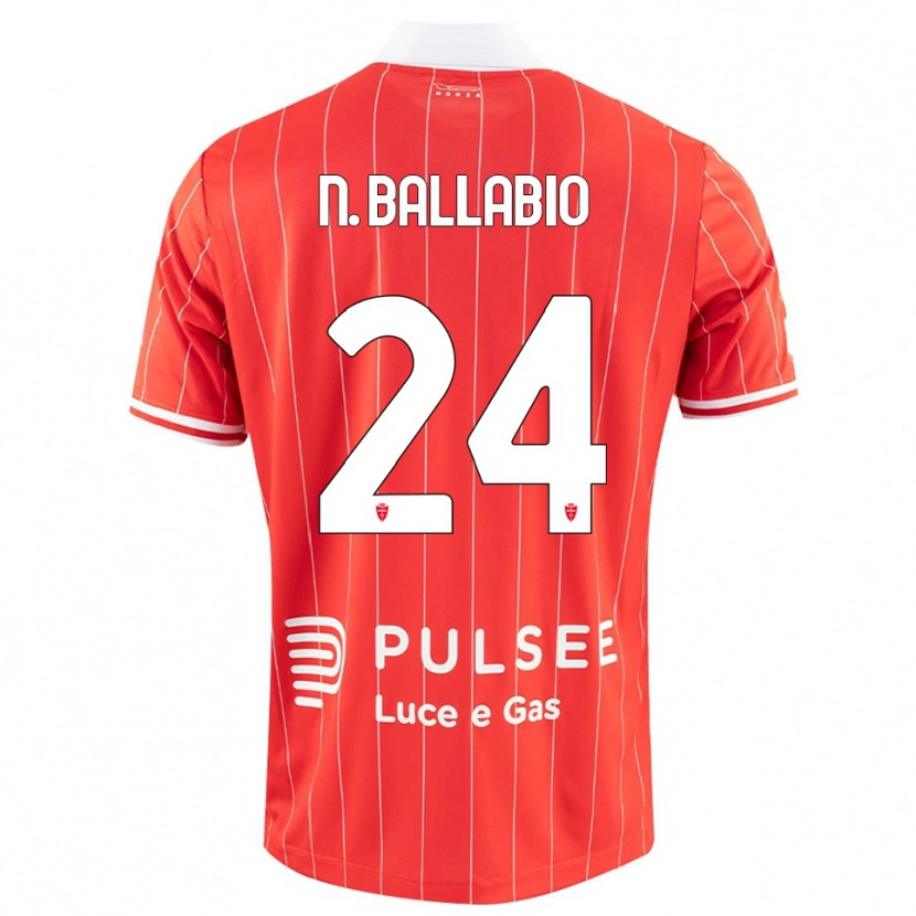 Danxen Kinder Nicolò Ballabio #24 Rot Weiß Heimtrikot Trikot 2025/26 T-Shirt