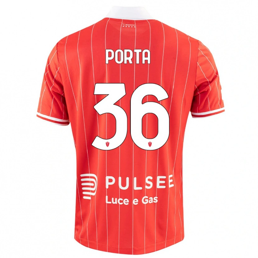 Danxen Kinder Matteo Porta #36 Rot Weiß Heimtrikot Trikot 2025/26 T-Shirt
