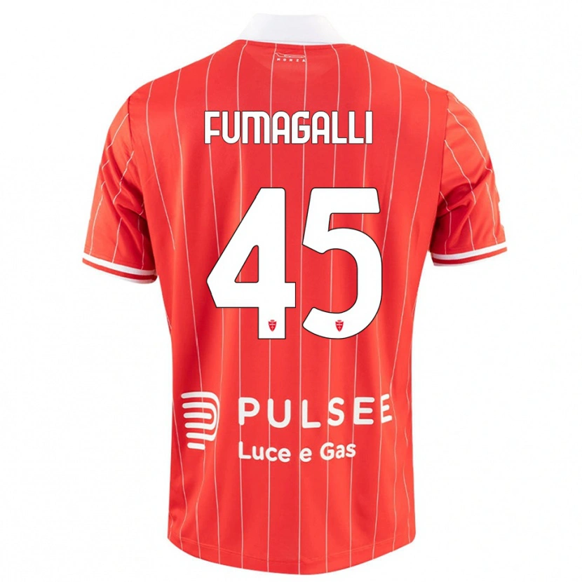 Danxen Kinder Valerio Fumagalli #45 Rot Weiß Heimtrikot Trikot 2025/26 T-Shirt