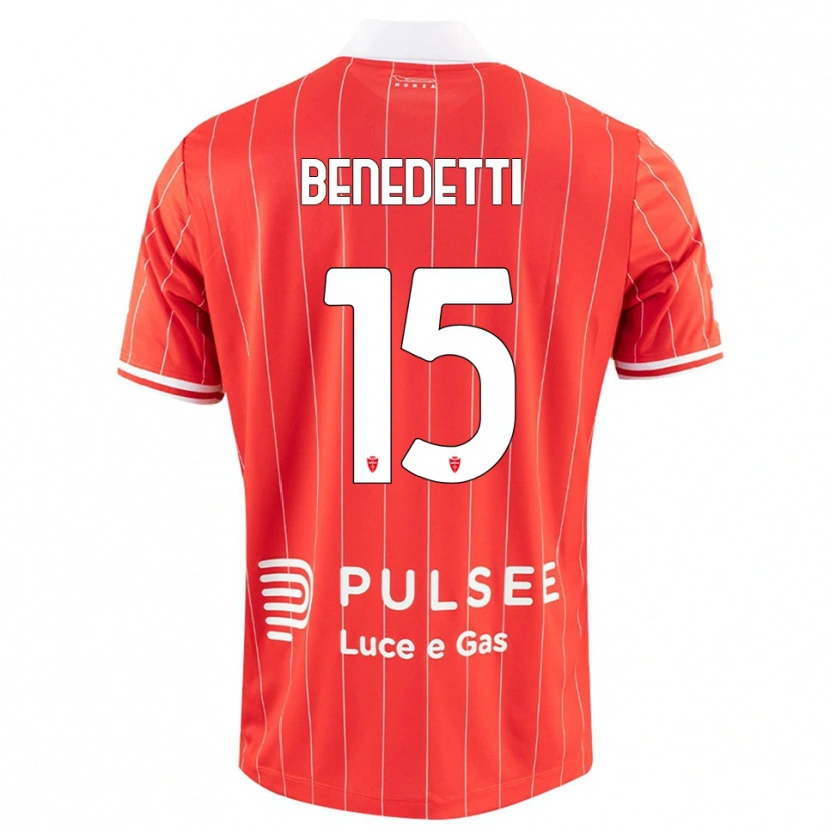 Danxen Kinder Elia Benedetti #15 Rot Weiß Heimtrikot Trikot 2025/26 T-Shirt