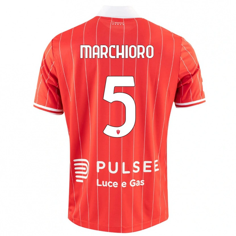 Danxen Kinder Lorenzo Marchioro #5 Rot Weiß Heimtrikot Trikot 2025/26 T-Shirt