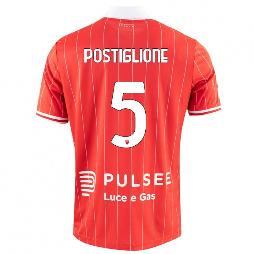Danxen Kinder Nicolò Postiglione #5 Rot Weiß Heimtrikot Trikot 2025/26 T-Shirt