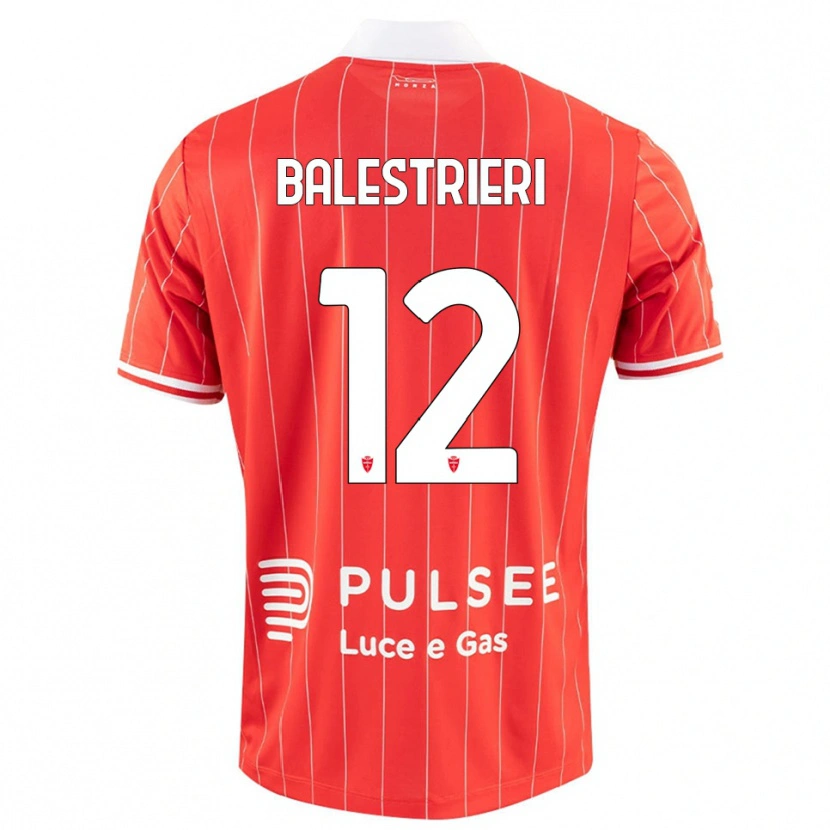Danxen Kinder Alessandro Balestrieri #12 Rot Weiß Heimtrikot Trikot 2025/26 T-Shirt