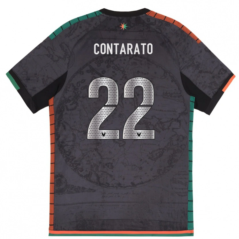 Danxen Kinder Ettore Contarato #22 Dunkelgrau Heimtrikot Trikot 2025/26 T-Shirt