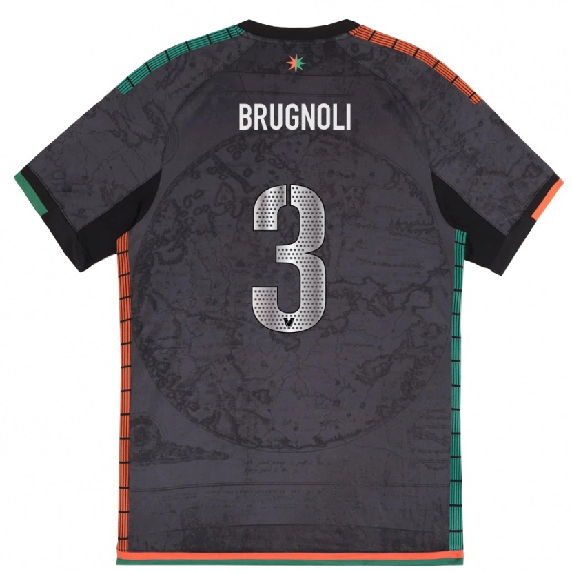 Danxen Kinder Lorenzo Brugnoli #3 Dunkelgrau Heimtrikot Trikot 2025/26 T-Shirt